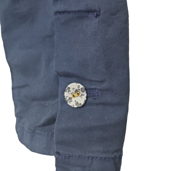 Anthropologie Daughters of the Liberation Size 10 Navy Blue Cotton Blazer Jacket - Picture 4 of 8